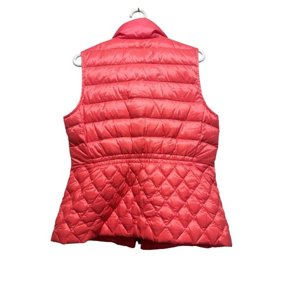 Talbots Down Fill Quilted Vest Womens Medium Salmon Pink Puffer Full Zip Outdoor - Picture 15 of 15